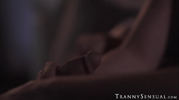 Kinky transsexual babe Melanie Brooks rides big cock cowgirl