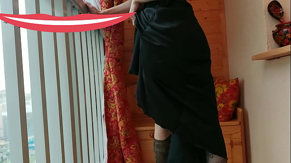 my gorgeous stepmother loves to show me her long legs in stockings and touch her hairy pussy to enjoy her mature body. look at her too. GinnaGg