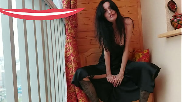 my gorgeous stepmother loves to show me her long legs in stockings and touch her hairy pussy to enjoy her mature body. look at her too. GinnaGg