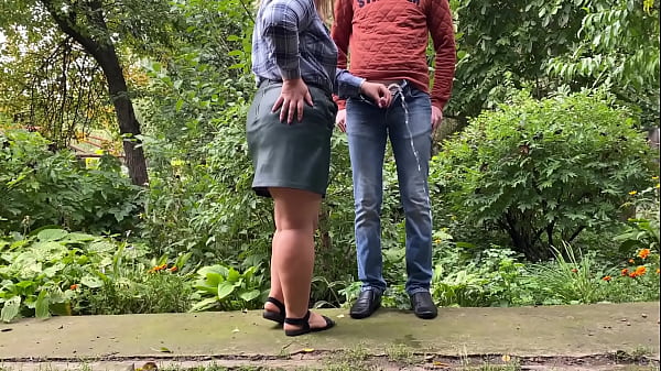 Mother-in-law takes my urine, then pees like a horse with her legs spread wide open in the park