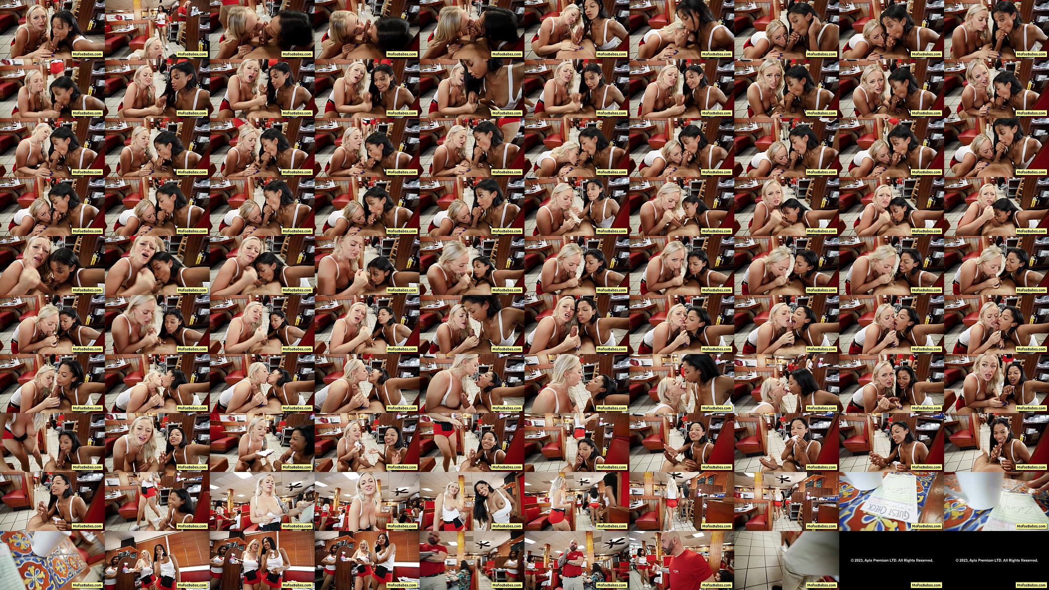 Horny and busty slutty girls Elana Bunnz, Eden West, Derek Savage share huge cock and nasty facial in public 预览图
