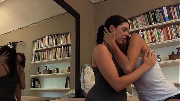 Download Video - Hot babes Celeste Star and Kodi can't keep their hands off each other in the living room
