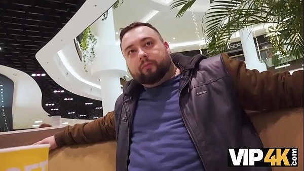 VIP4K. Hunter fucks a beautiful redhead in the public bathroom