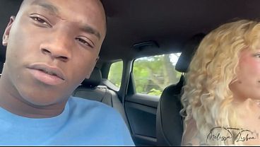 In traffic, my fucking stepmother sucked me off until she swallowed all my cum; passersby stared at her driving and sucking my cock.
