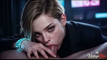 A successful businesswoman doubles as a whore for old perverts in a cyberpunk world [AI]