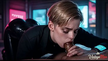 A successful businesswoman doubles as a whore for old perverts in a cyberpunk world [AI]