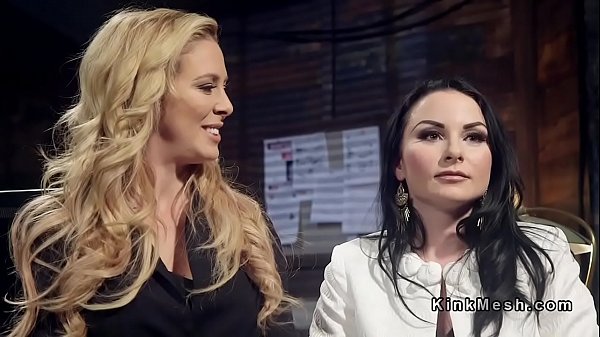 Lezdom anal strap on dildo fucking