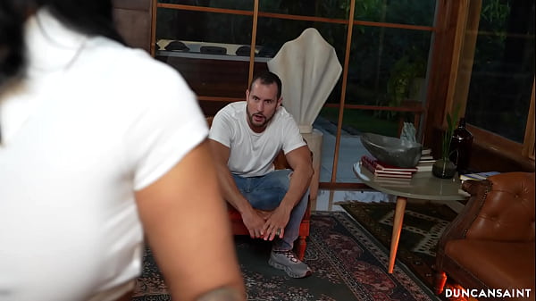 Desperate housewife entices new guy to fuck her while her husband is out