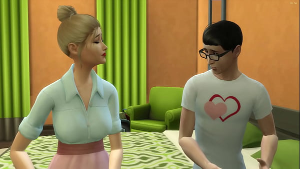 Stepmom fucks nerdy stepson after catching him masturbating in his room