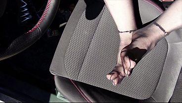 Feet of nylon boy in tights in car 69 sec