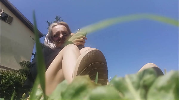 my beautiful bare feet caressing the grass
