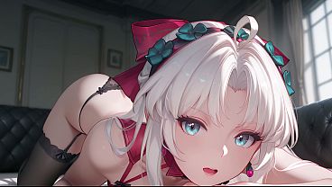 Carlotta came to a sex casting for the first time. Carlotta sex casting hentai cosplay (AI-generated)