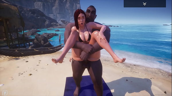 Wild Life - Big Ass Big Tit Curvy Red Head White MILF (Sonia) fucks Big Black Dick (Bol) on the Beach. She cant handle that big dick and squirts all over it.