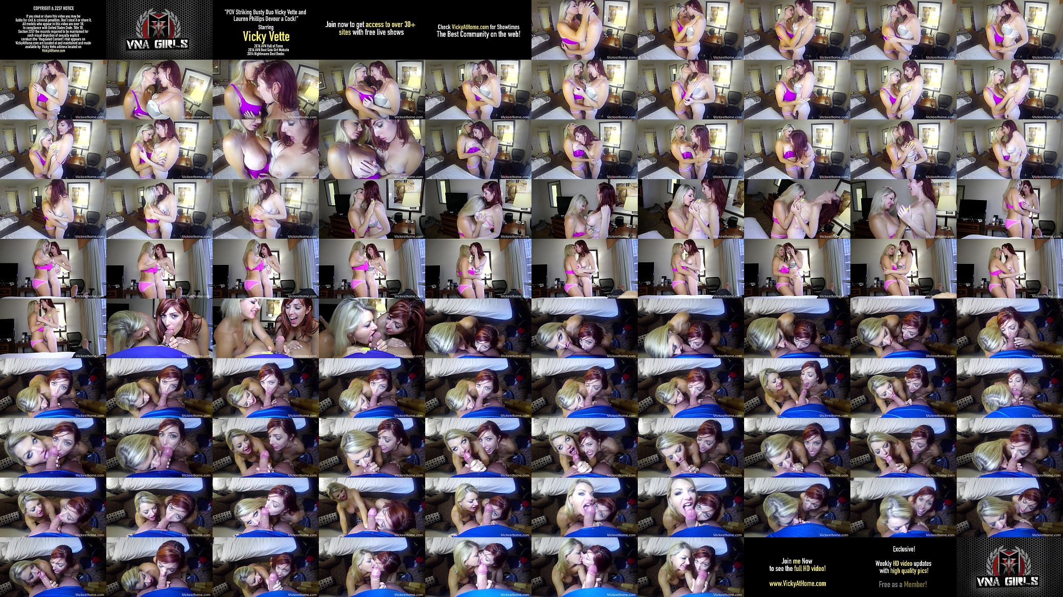 POV Striking Busty Duo Vicky Vette and Lauren Phillips Devour a Cock! 预览图