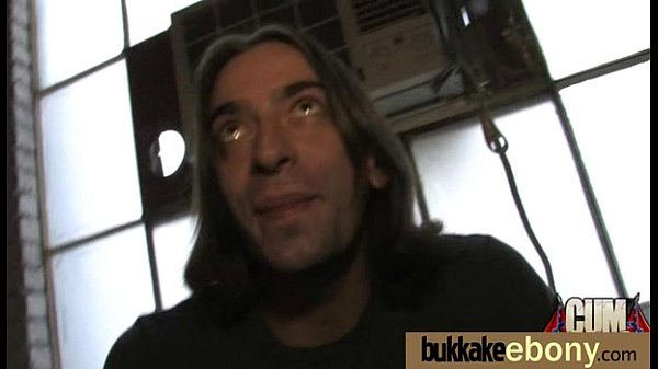 Ebony in a huge bukkake 19