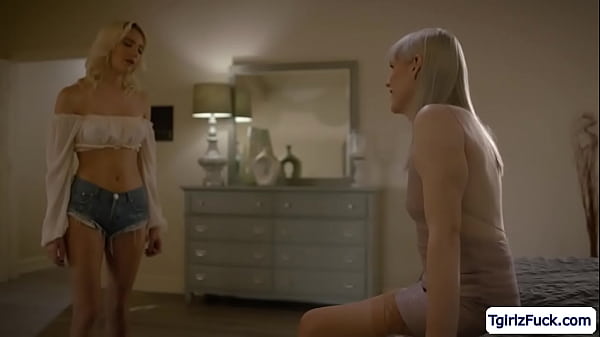 Hot Small tits transexual fucking blonde female...
