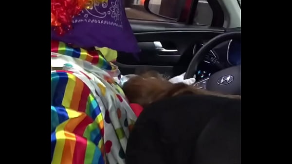 Clown gets dick sucked while ordering food