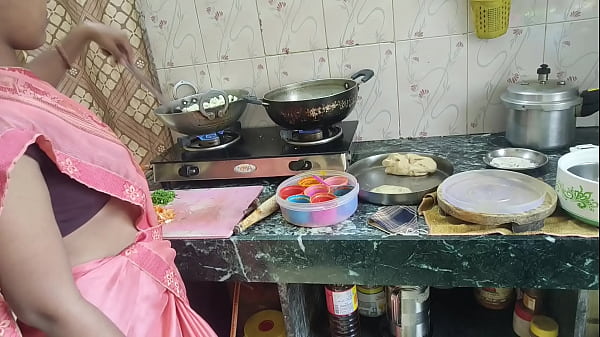 Desi step sister was cooking food in the kitchen when her step brother came from behind and started fucking her