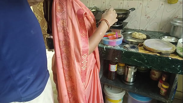 Desi step sister was cooking food in the kitchen when her step brother came from behind and started fucking her
