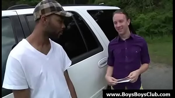 Big muscled black gay boys humiliate white twin...