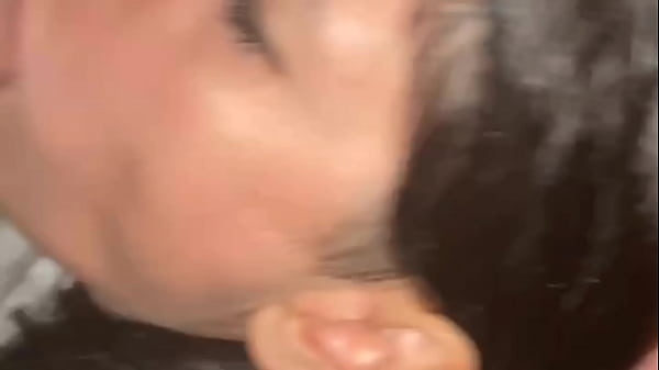 Young bitch smokes and sucks cock