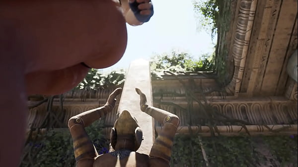Download Video - An awakened statue in a tomb destroys Lara Croft's ass and pussy&period; 3D Animated