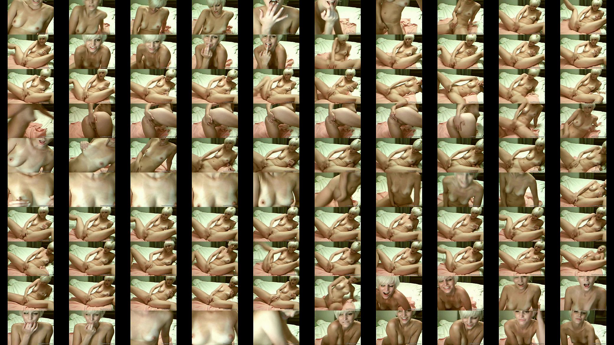 Cute blonde babe masturbates on webcam 预览图