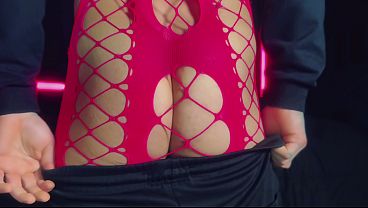 femboy in sexy pink lingerie