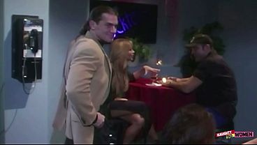 A busty blonde spreads her legs wide for a hung pussy loving guy