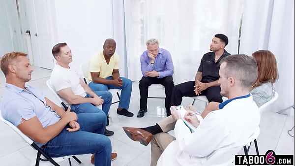 Widow Support Group turns into a DP gangbang with female doctor Jesse Pony