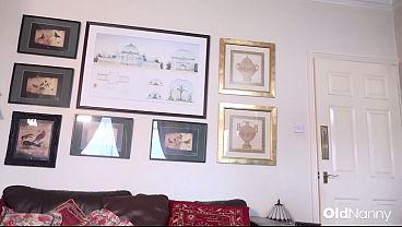 OldNanny - Curvy Mature BBW Lesbians Kissing and Fingering on Couch