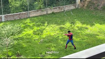 Caroline de Jaie get hard anal wearing spiderman cosplay