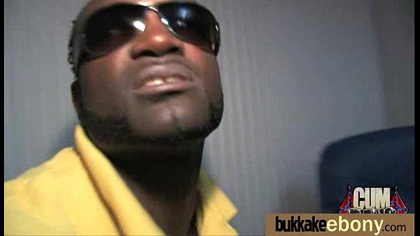 Ebony babe sucks too many white cocks 12