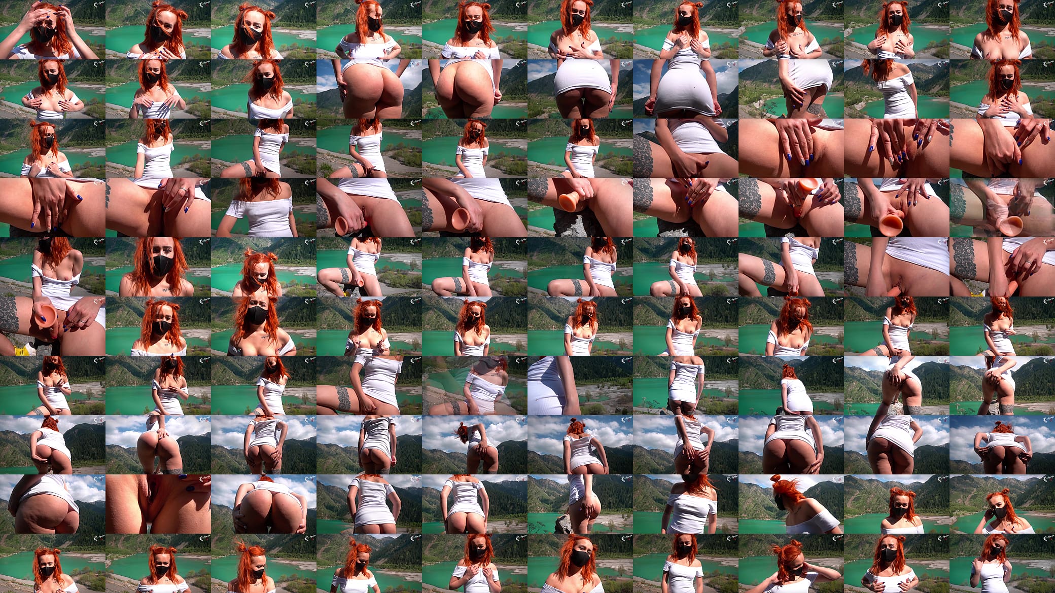 The cutie loves to have fun in nature with her rubber buddy 预览图