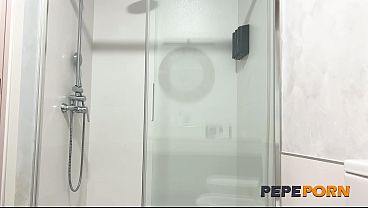Stepmom undressing after work and getting ready to shower catches stepson watching and masturbating and wants his hard cock inside her