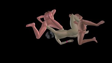 Animated Shemale Porn - Man Fucking Girl Missionary while She Licks Shemale Dick