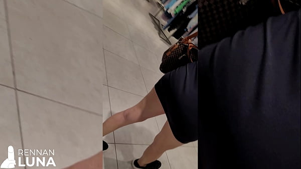 Young girl walked around the mall with an anal plug and then went for a hot ass!