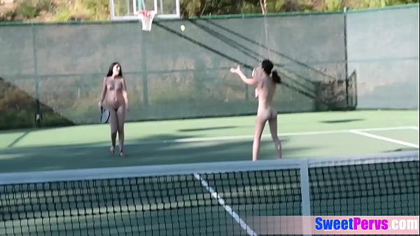 Naked tennis with teens Maryjane Mayhem,Miranda Miller,Lacey Channing and Xandra Sixx outdoor ends in lesbian sex