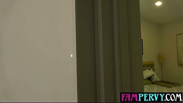 Stepdad walks in on changing teen stepdaughter and gets to smash