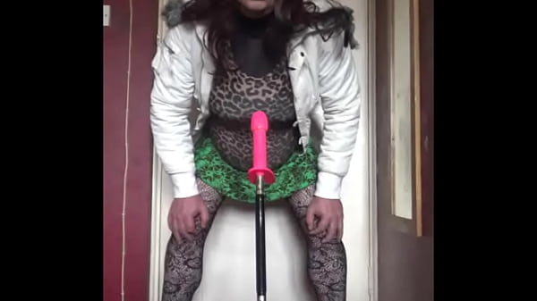 bisexual crossdresser wants to be filmed while getting his anal pussy fucked by a real cock instead of this dildo machine fucking him part 43