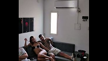 Fucking my best friend's girlfriend on the couch next to him