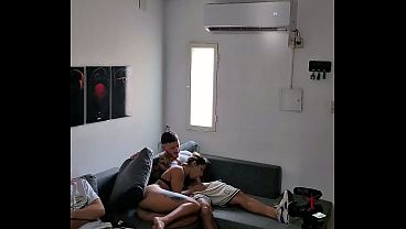 Fucking my best friend's girlfriend on the couch next to him