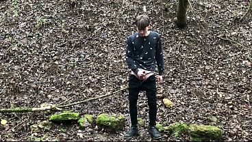 Download Video - The Horny BOY Stroking his Big Dick Outdoors in SNOWY WEATHER &sol; Cute Boy