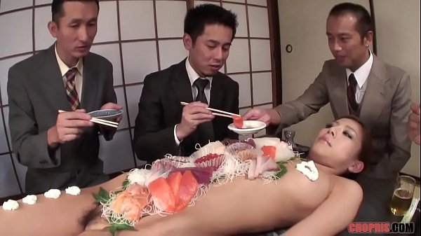 Business Men Eat Sushi out a Naked Girl 039 Body