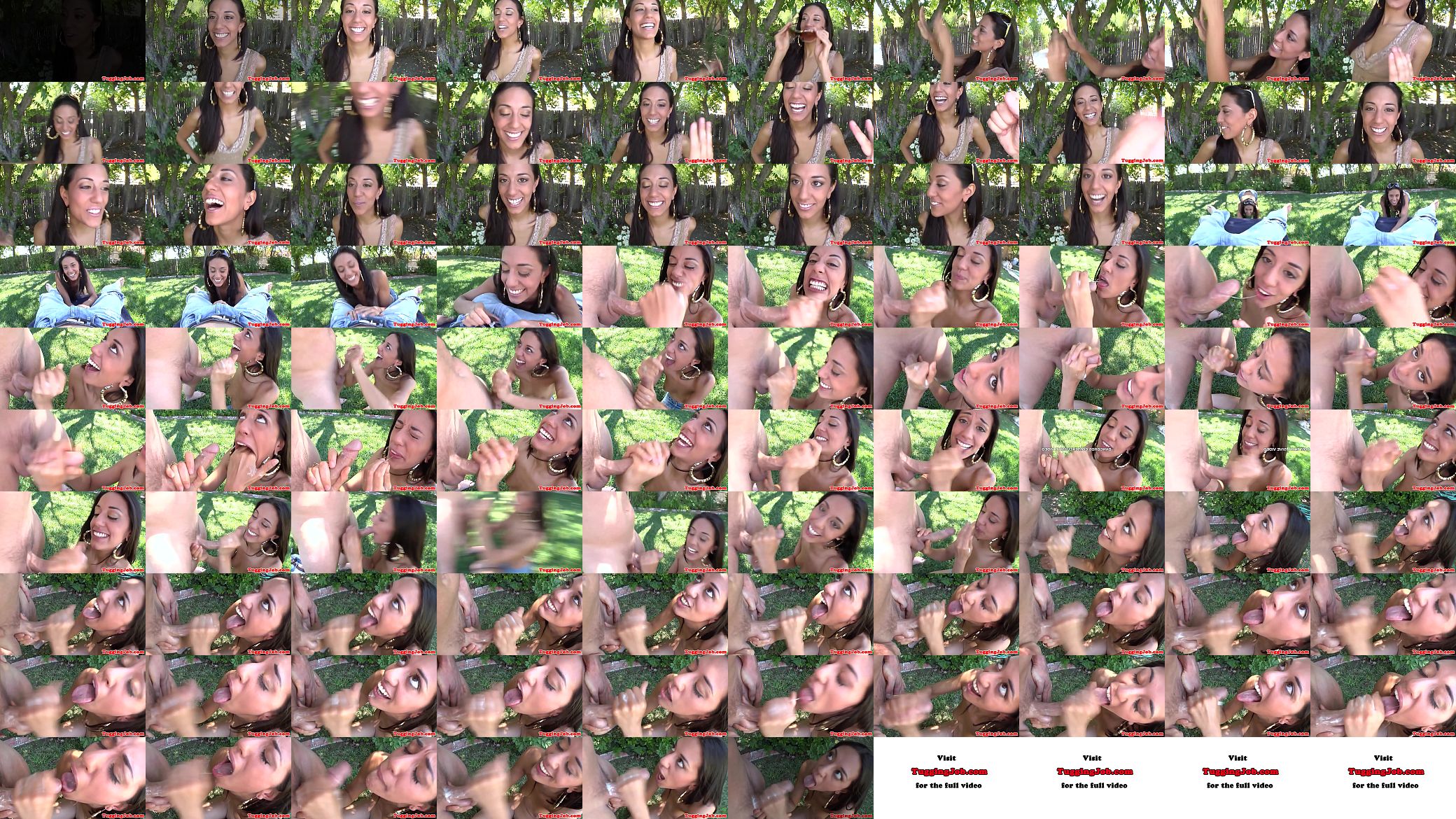 Real teen tugging and stroking dick outdoors 预览图