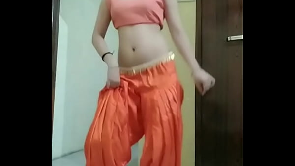 Indian girl Nidhi doing belly dance at home