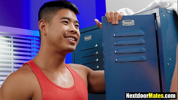 Asian jock fucked by big cock friend