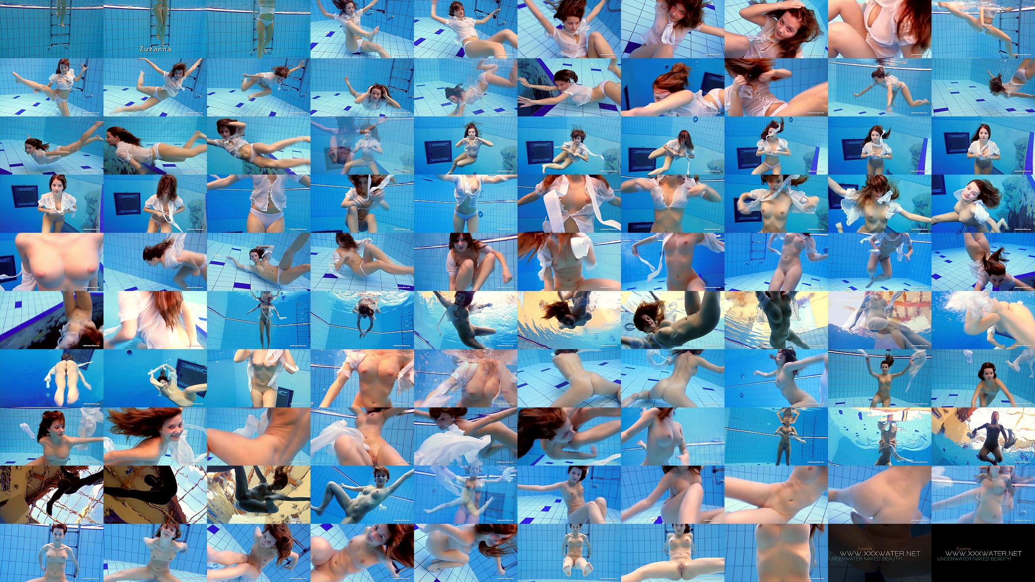 Big tits brunette babe Zuzanna swimming in the pool 预览图