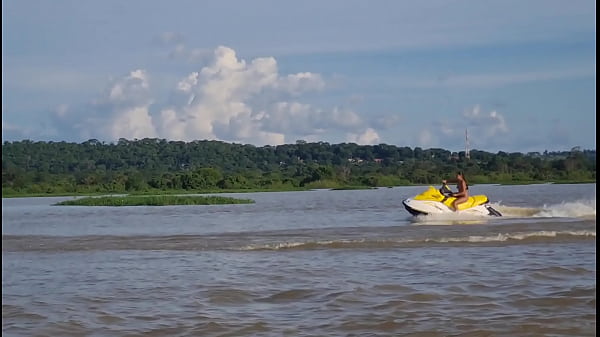 Tigress Vip does some naked maneuver with jetski