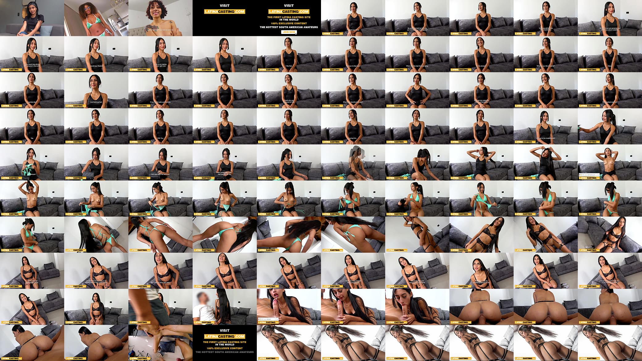 Hot brunette latina teen models sexy lingerie during casting 预览图